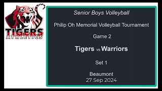 Game 2 Set 1  Tigers vs Warriors 27Sep2024 [upl. by Romanas]