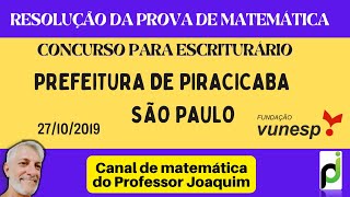 ESCRITURÁRIO PREFEITURA DE PIRACICABA 2019  NÍVEL MÉDIO QUESTÃO 16 [upl. by Flower]