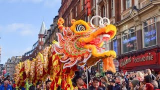 Chinese New Year 2024 Dragon Dance in London  4K 60FPS 新年快乐oo [upl. by Maloy]