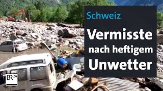 Schweiz Vermisste nach Unwetter  BR24 [upl. by Mendive]