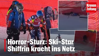 HorrorSturz Shiffrin kracht ins Netz  kronetv NEWS [upl. by Emily]