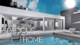 Bloxburg No Gamepass  Spacious White Luxury Home  Family Modern Mansion Speebuild [upl. by Akir167]