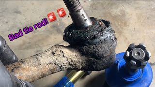 2003 34 Ton 2500 Chevy or GMC inner and outer tie rod end replacement and finding a coolant leak [upl. by Mendy810]