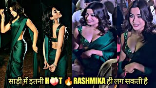 Rashmika Mandanna Hot Saree Look In Goa For Pushpa 2 PromotionRashmika In Goa [upl. by Pinkerton582]