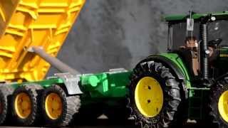 BRUDER TRACTOR John Deere Joskin Tipping trailer [upl. by Dorcas]