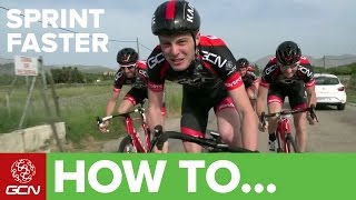 How To Sprint Faster  GCNs Road Cycling Tips [upl. by Ahsinyar]