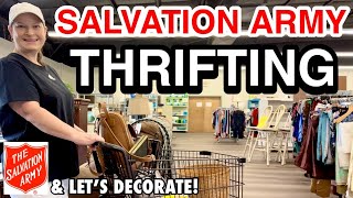 THRIFTING IN SALVATION ARMY THRIFT HAUL HOME DECORATING WITH THRIFT STORE FINDS [upl. by Yesnil]