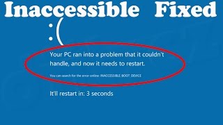 how to fix inaccessible boot device error windows 10  inaccessiblebootdevice [upl. by Ennaerb]