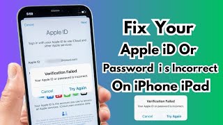 How To Fix Your AppleiD Or Password iS Incorrect On iPhone iPad 2023 [upl. by Nauquf]