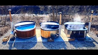 Jak szybko nagrzewa się balia ogrodowa  ile drewna do nagrzania balii wood burning hot tub [upl. by Joub90]