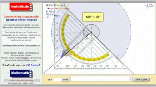 Beliebige Winkel mit dem Geodreieck messen  realmathde [upl. by Read]