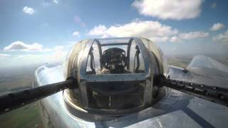 B25 Miss Mitchell Turret Operating in flight 2015 [upl. by Hanikehs750]