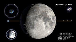 Moon Phases 2022 – Northern Hemisphere – 4K [upl. by Sorel306]