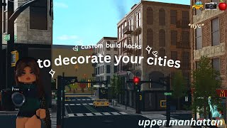 ♡ city building tips and tricks  street decor  bloxburg speedbuild ♡ [upl. by Seek]