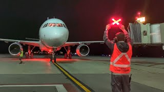 Marshalling Air Canada A320 in to Gate at YOW Ottawa International Airport [upl. by Nichy]