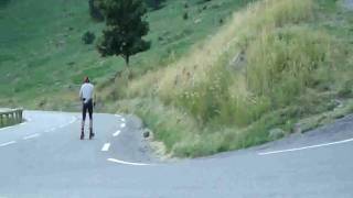 Alpe dHuez descent on Jenex V2 rollerski [upl. by Marko]