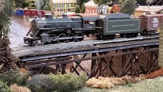 Steam Run on 12x85 Lionel Layout 280 282 with 080 2882 [upl. by Jaan]