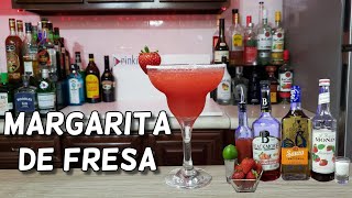 ¿Cómo Preparar La MARGARITA DE FRESA 🍓  Para los Amantes de las Margaritas  Drinkiando Margarita [upl. by Blodgett]