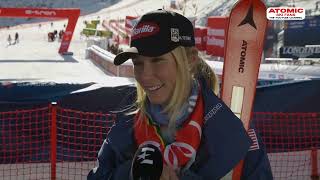 Mikaela Shiffrin 🇺🇸  post race interview  Solden Womens GS Oct 28 2023 sheskis weareskiing [upl. by Rogergcam]