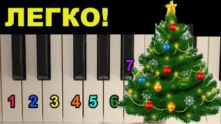 Как играть🎄🎹В лесу родилась елочка [upl. by Corly]