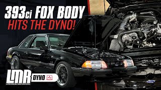 How much power 393ci Windsor Stroker  1988 Fox Body Mustang Dyno [upl. by Innob]