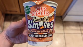 Tasting SMORES RAMEN NOODLES Could This Limited Edition Cup Noodles Flavor Actually Be Good [upl. by Lipinski953]