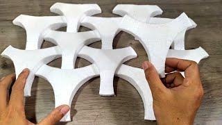 DIY Styrofoam 3D wall panel  DIY wall decor  Styrofoam craft [upl. by Ennyleuqcaj]