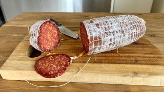 Homemade Hungarian salami  How to Make Salami at home [upl. by Thora]