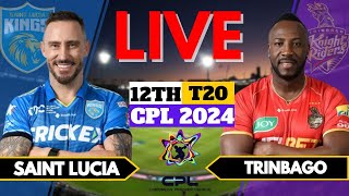 Saint Lucia Kings vs Trinbago Knight Riders Live SLK VS TKR LIVE CPL LIVE 2024Match12 [upl. by Anaerol891]