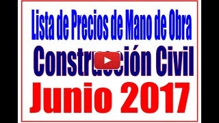 Venezuela Tabulador Construccion Civil Precios de Mano de Obra [upl. by Solon]