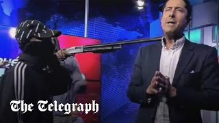 Armed men invade live TV broadcast in Ecuador [upl. by Fabri359]