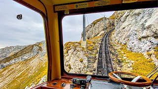 Breathtaking train ride in the Swiss Alps 🇨🇭 Pilatus 4K [upl. by Ardnahs]