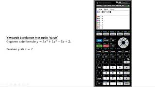 Ywaarde berekenen met de optie Value TI84 Plus CET [upl. by Ortrude966]
