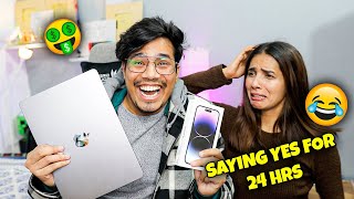 My SISTER CANT SAY NO FOR 24HRS CHALLENGE 😱 [upl. by Deedahs936]