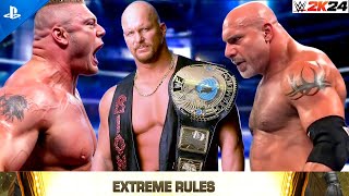 Stone Cold VS Brock Lesnar VS Goldberg  Triple Threat Extreme Rules [upl. by Brien]