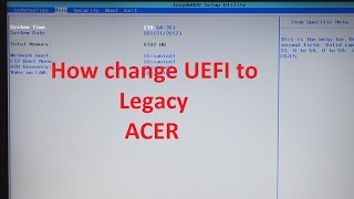 Acer how to change BIOS mode from UEFI to Legacy [upl. by Rengia]