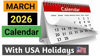 March 2025 Calendar US 🇺🇸  Mar 2025  Calendar  Ramzan Eid 2026 [upl. by Janette]