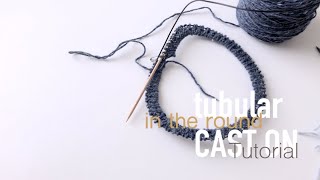 Tubular CastOn in the round with waste yarn  The nonfussy easy technique [upl. by Einatirb276]