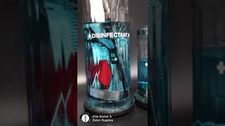 How to use Barbicide Liquid and Disinfecting Jar How to disinfect barber amp salon tools ELITE BARBER [upl. by Stronski]