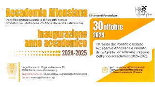 Apertura dellAnno Accademico 202425  Accademia Alfonsiana [upl. by Sathrum]