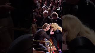 Adele Céline Dion Share Emotional Hug at Concert [upl. by Carrissa]