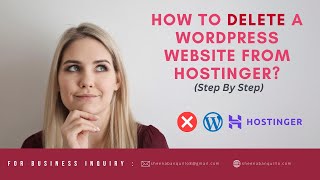 How To Completely Delete WordPress Website From Hostinger Quick amp Easy hostinger wordpress [upl. by Fine]