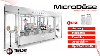 MicroDose The Complete Aseptic Processing for Injectable Powder Dosing Stoppering amp Capping 200upm [upl. by Musa339]