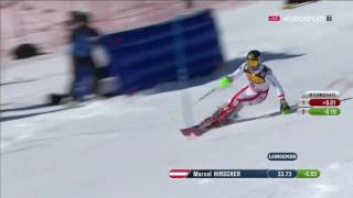 Marcel Hirscher  St Moritz WM Slalom 1st run [upl. by Aliel]