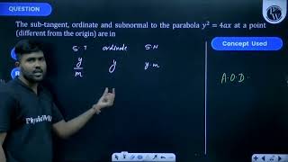 The subtangent ordinate and subnormal to the parabola y2  4ax at a point different from the [upl. by Bess]