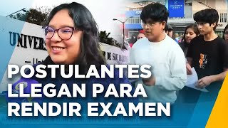 Largas colas de postulantes ingresan a la San Marcos para rendir examen de admisión [upl. by Salvatore657]