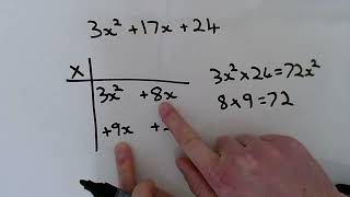 Factorising a non monic quadratic using the grid method [upl. by Krm]