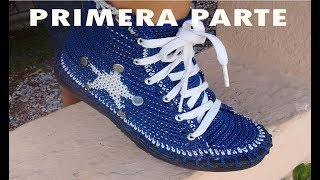 TENIS CONVERSE TEJIDOS A CROCHET PARA ADULTO   1PARTE  💃 [upl. by Severson415]