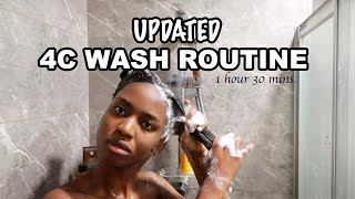 MY UPDATED 4C NATURAL HAIR WASH DAY ROUTINE  QUICK EASY AND FAST [upl. by Coward]