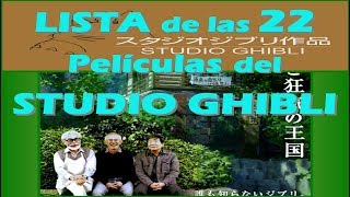 Lista de TODAS las PELICULAS del STUDIO GHIBLI orden CRONOLOGICO [upl. by Nyletak300]